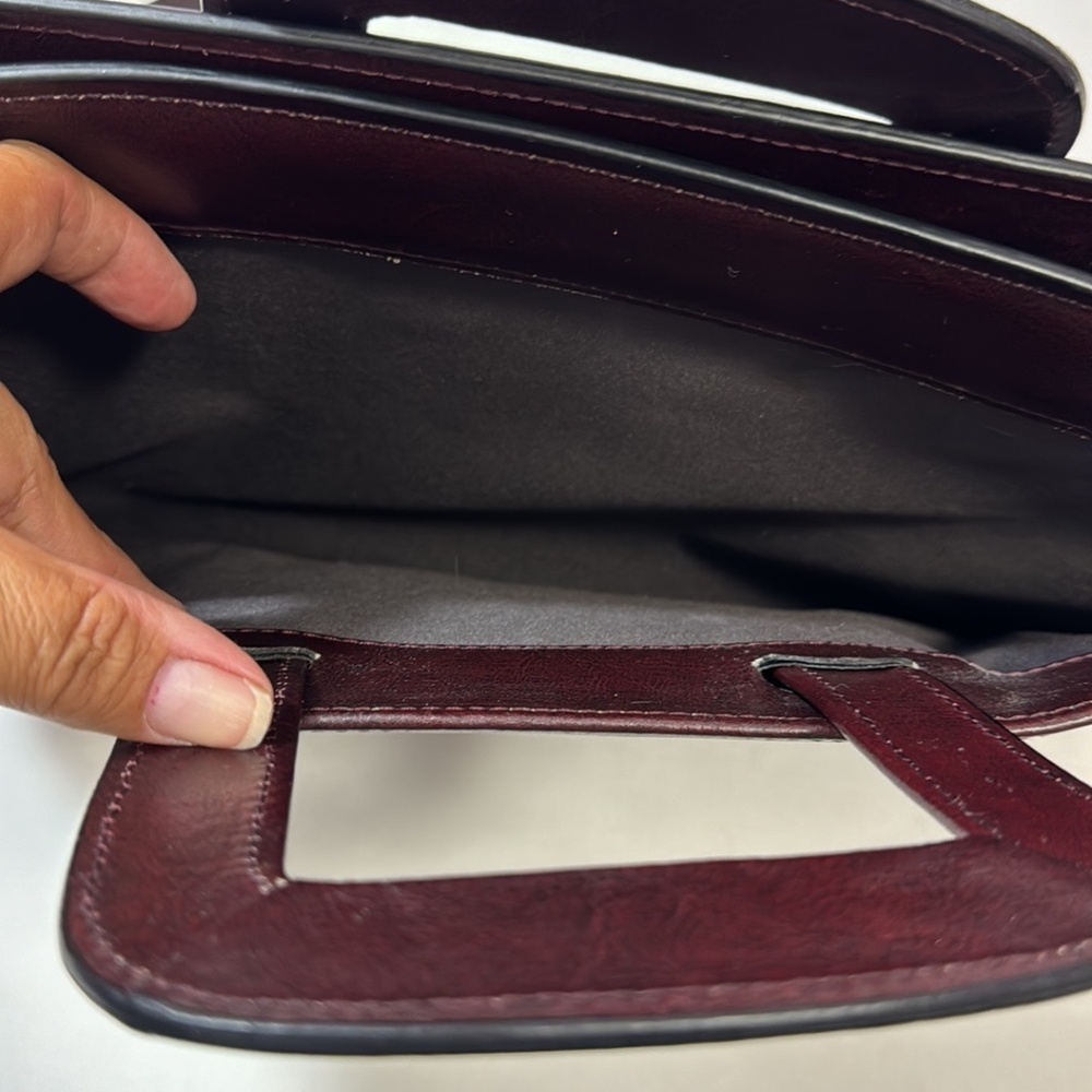 Protocol Portfolio Briefcase Red Split Leather Do… - image 7